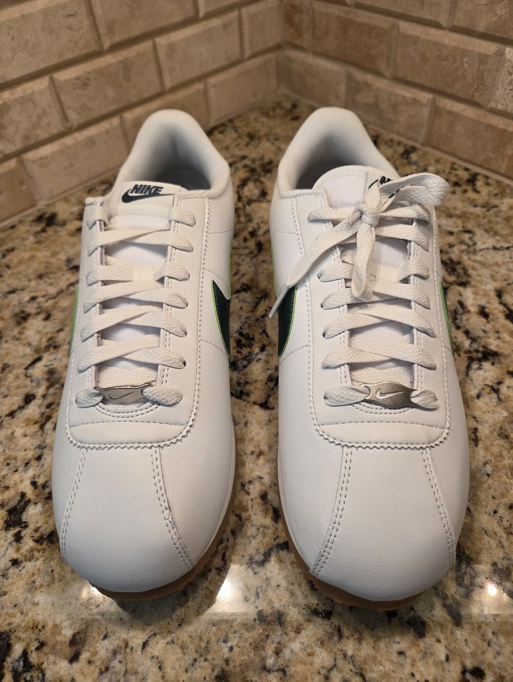 Nike Cortez Leather Men's 10/Women 11.5 White and Fir Green Colorway DM4044-113